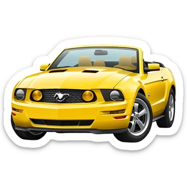 Create a mustang 309emoji in yellow colour  sticker