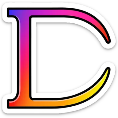 Colorful Gradient Alphabetical Letter “E” sticker