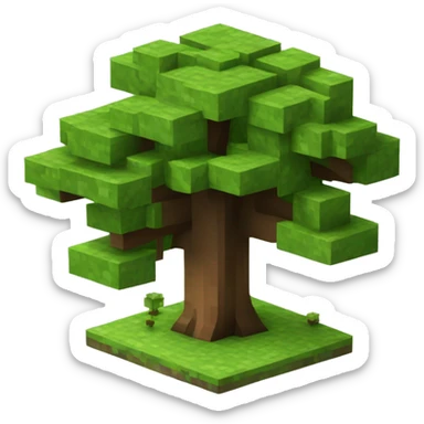 Minecraft oak tree sticker