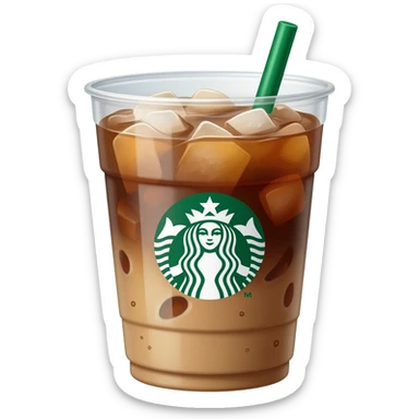 Starbuck ice coffee with ice cubes sticker