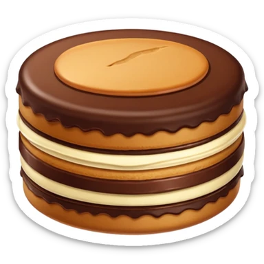 un alfajor triple de dulce de leche y chocolate de portezuelo sticker