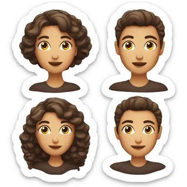 Memoji con el pelo de lado piel clara y ojos cafés oscuros  sticker