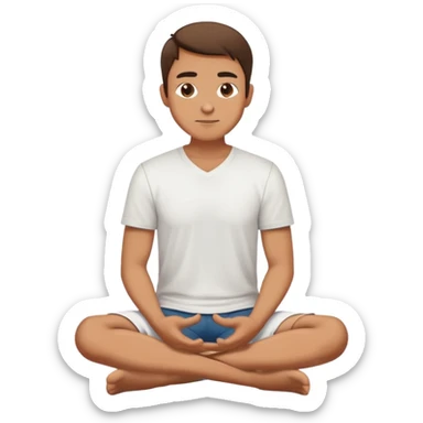 man sitting cross-legged on the floor sticker