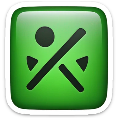 Green tick inside very dark grey rounded square sticker