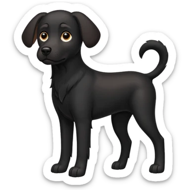 black dog with floppy ears sticker