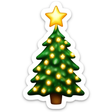 Sparkly warm lit christmas tree sticker
