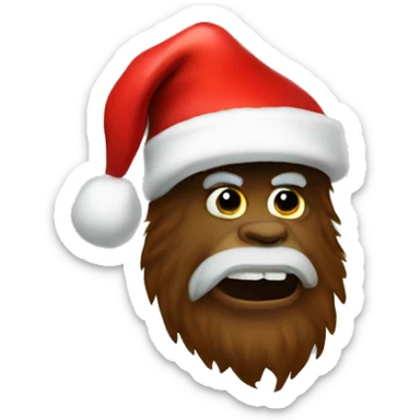 Santa hat on bigfoot sticker