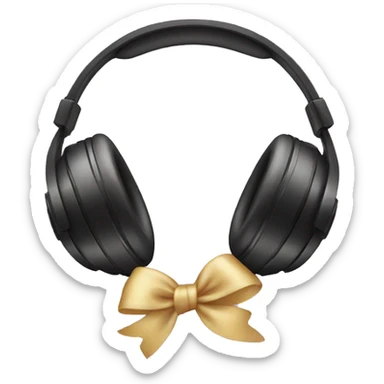 Headphones with bows around the bottom sticker
