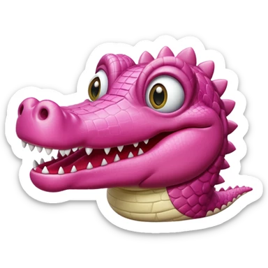 Pink alligator having fun sticker