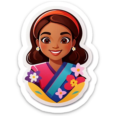 Happy international women’s Day. A woman from every nationality in the group. sticker
