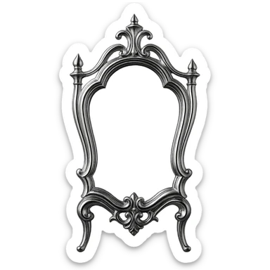 BLACKPINK-inspired gothic mirror, no hearts, shiny and dramatic, black and pink sticker