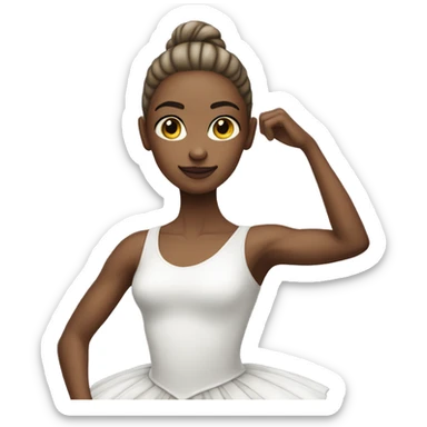 white skin ballerina with a basketball in her hands sticker