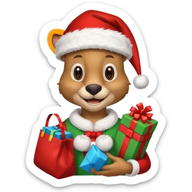 Kangaroo Claus sticker