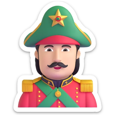 tomato wearing Napoleon Bonaparte's bicorne hat and military officer uniform sticker