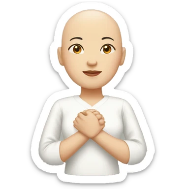 bald man chinese woman holding hands sticker