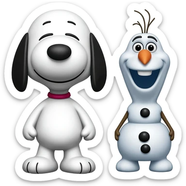snoopy and Olaf sticker