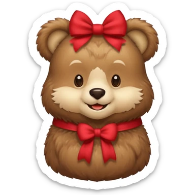 Cozy Bear with a bow sticker