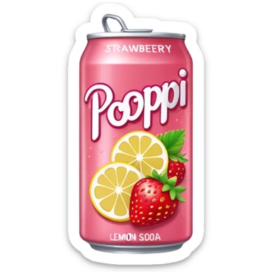 Poppi strawberry lemon soda can sticker