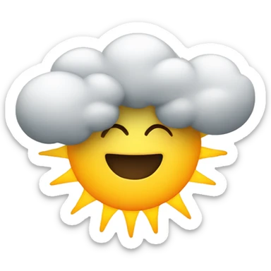 a sun behind a cloud sticker