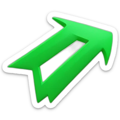 standard arrow pointing up color green sticker