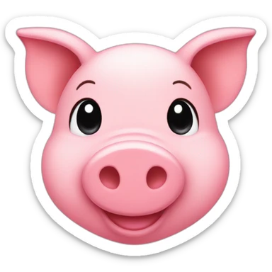 smiling piglet with hearts emoji sticker