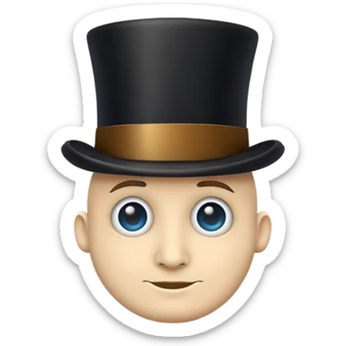 top hat with a face no glasses sticker