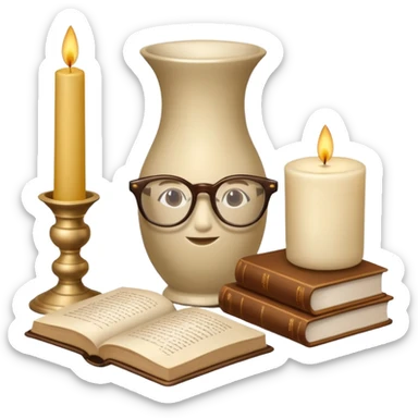 beige aesthetic objects like vase, book, pillow, glasses, and candle sticker