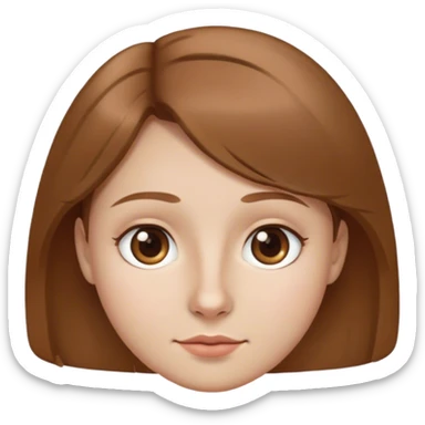 Capelli marrone chiaro corti occhi marroni naso alla francese e viso rotondo  sticker