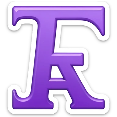 purple capital letter I alphabet sticker