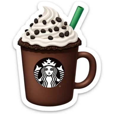  Starbucks hot cocoa with whipped cream and Oreo cookie crumbles  sticker