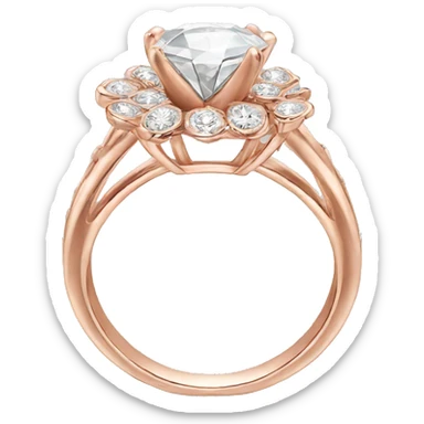 Rose gold diamond ring sticker