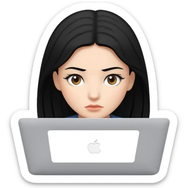 macbook black hair beauty  sticker