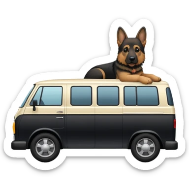Van with German shephard sticker