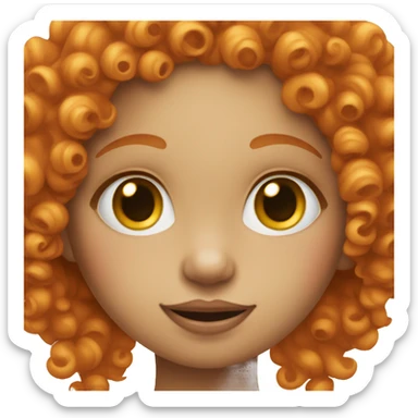 curly ginger girl with a clown makeup sticker