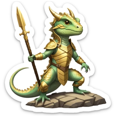 valorous Viking lizard in Valhalla, detailed armor, heroic pose, glowing sky sticker