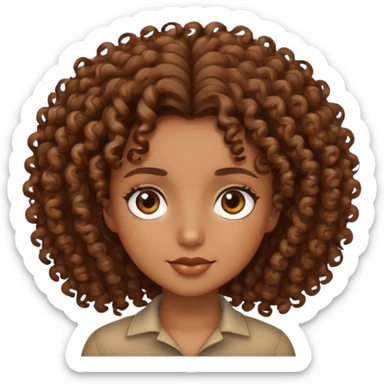 Brown Girl with curls sticker