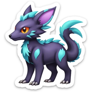 cool colorful dark pastel edgy fantasy animal hybrid Fakemon full body sticker