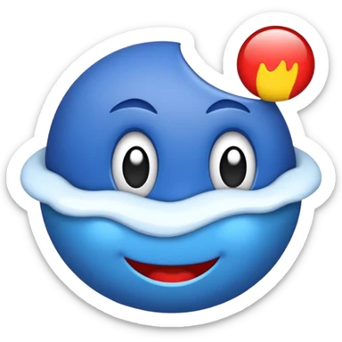 Inima mov cu trecere spre albastru si coada de drăcușor sticker