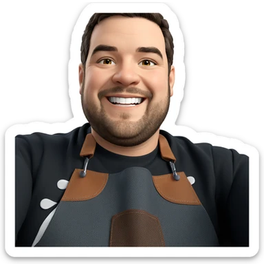 mature man smiling confidently sticker