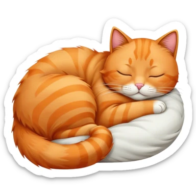 Sleeping orange cat sticker