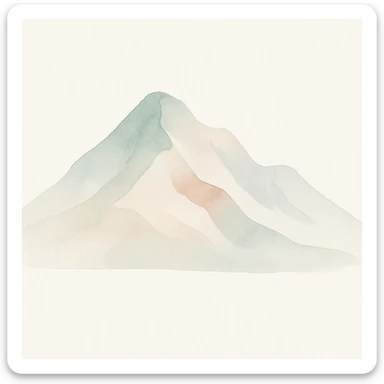 mountain, watercolor art style, soft and painterly sticker
