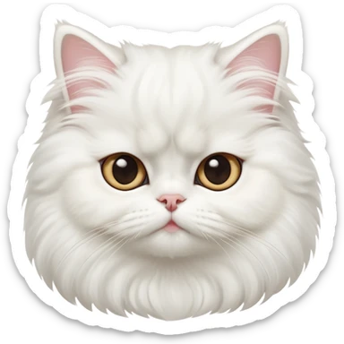 cinematic-adorable-big-eyed-fluffy-solid white-persian-cat-portrait-emoji,-head-tilted-playfully-with-a-sweet-expression,-fluffy-solid white-fur,-simplified-yet-irresistibly-cute-features-with-large,-expression, solid ginger persian cat sticker