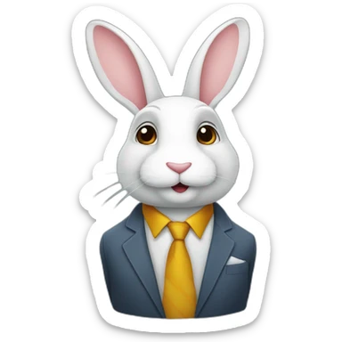 Un lapin en costard cravate sticker