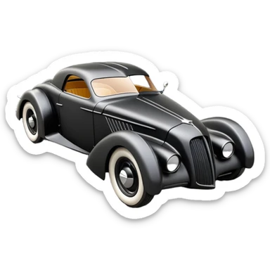  the animated series aerodynamic futuristic Batmobile loosely based on 1936 cord 812 Ford (flat long straight faceted mechanical body) finned stealthy street hot rod  sticker