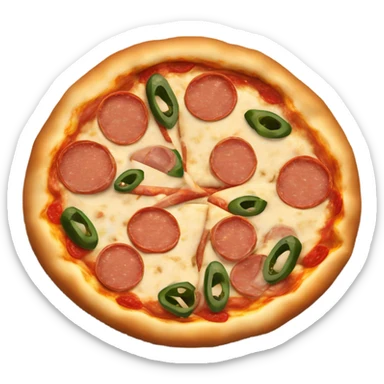 Pepperoni, sausage and jalapeño pizza  sticker