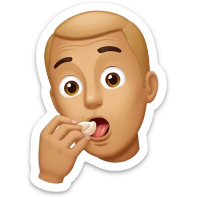 A guy licking a toenail  sticker