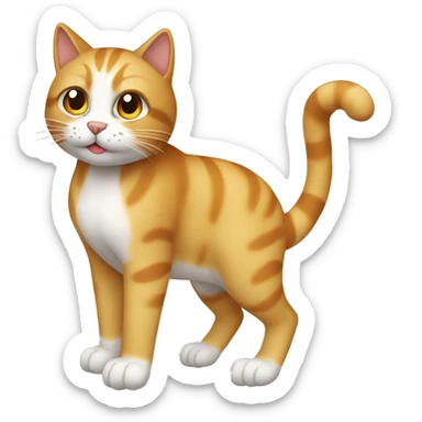 gato sentado levantando la mano sticker