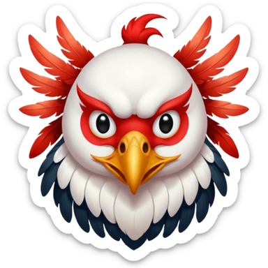 Tengu – Red-faced spirit with long nose and wings. sticker