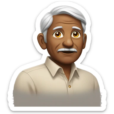 indian grandfather in button up long sleeve shirt sticker