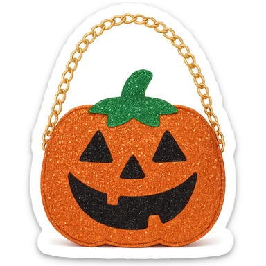 halloween sparkling purse, cute, no background sticker
